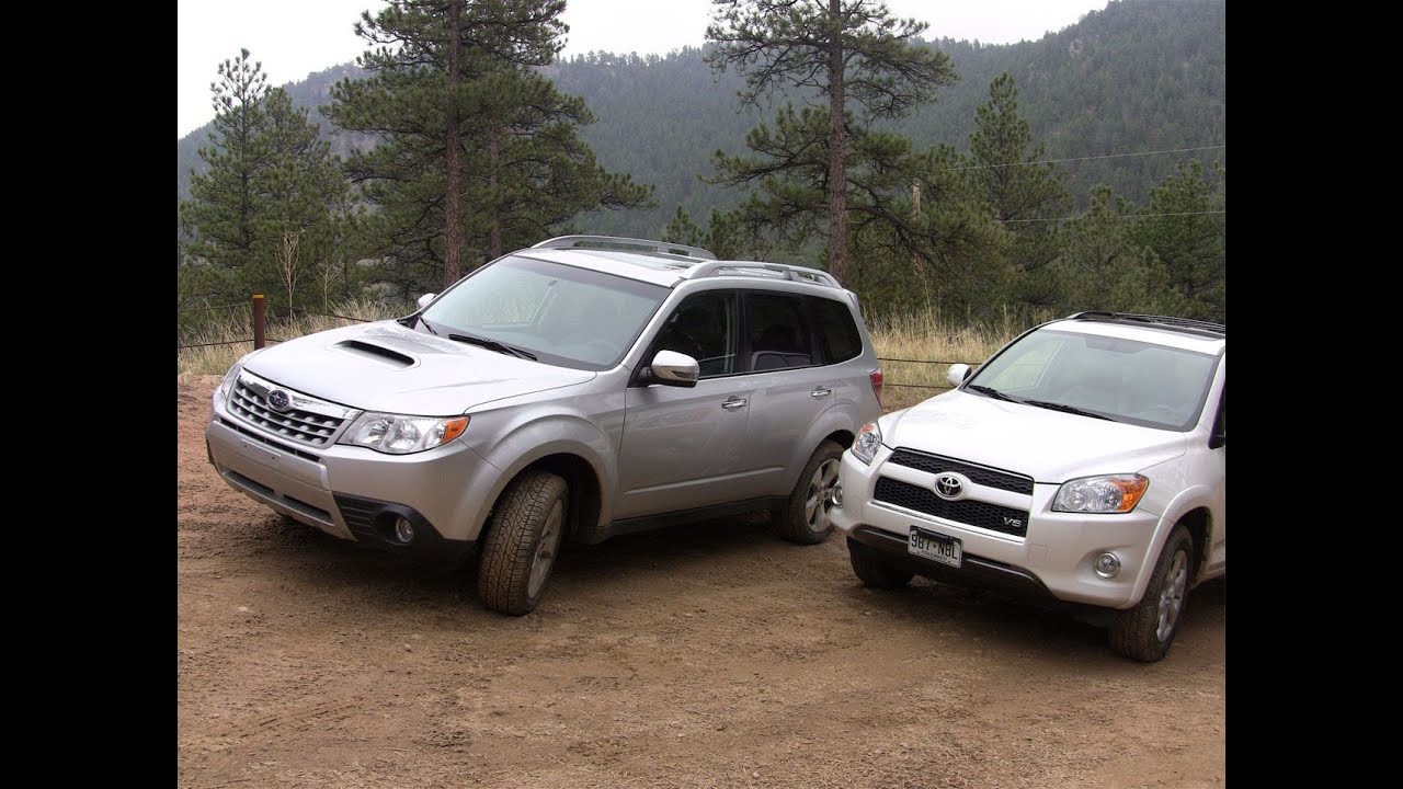 2011 Toyota RAV4 vs Subaru Forester muddy mashup review
