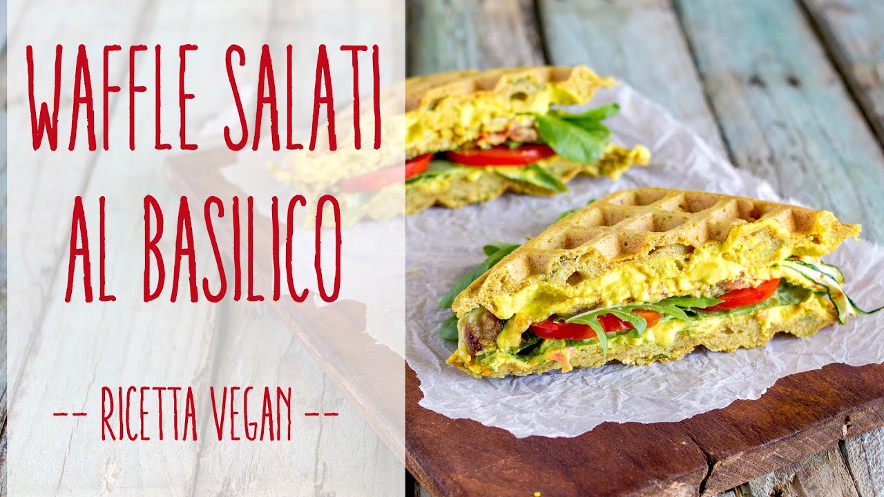 Waffle salati al basilico | Ricetta Vegan
