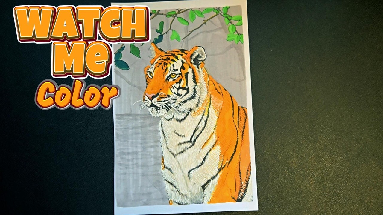 Realistic Tiger Coloring| Relaxing Coloring Session with Markers