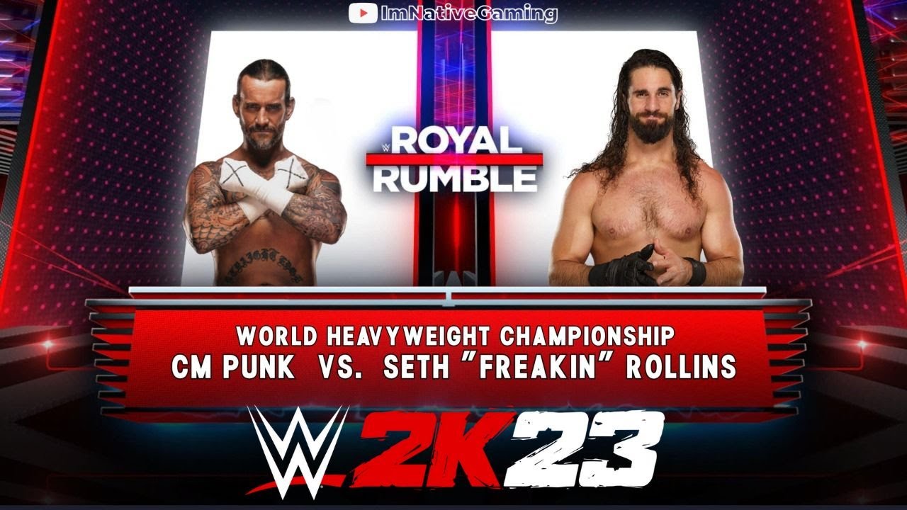 CM Punk vs Seth Rollins ROYAL RUMBLE | WWE 2K23 4K 60FPS