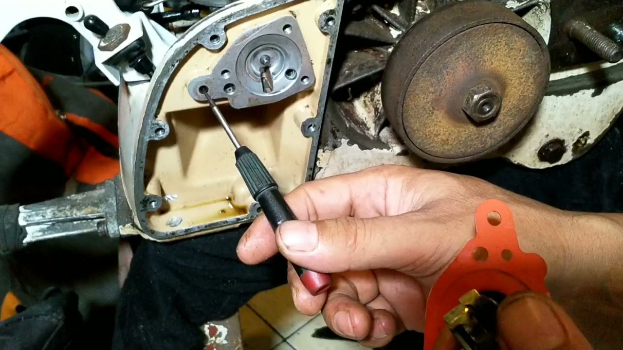 Penjelasan lengkap,..cara kerja pompa oli rantai chainsaw stihl/new west 070
