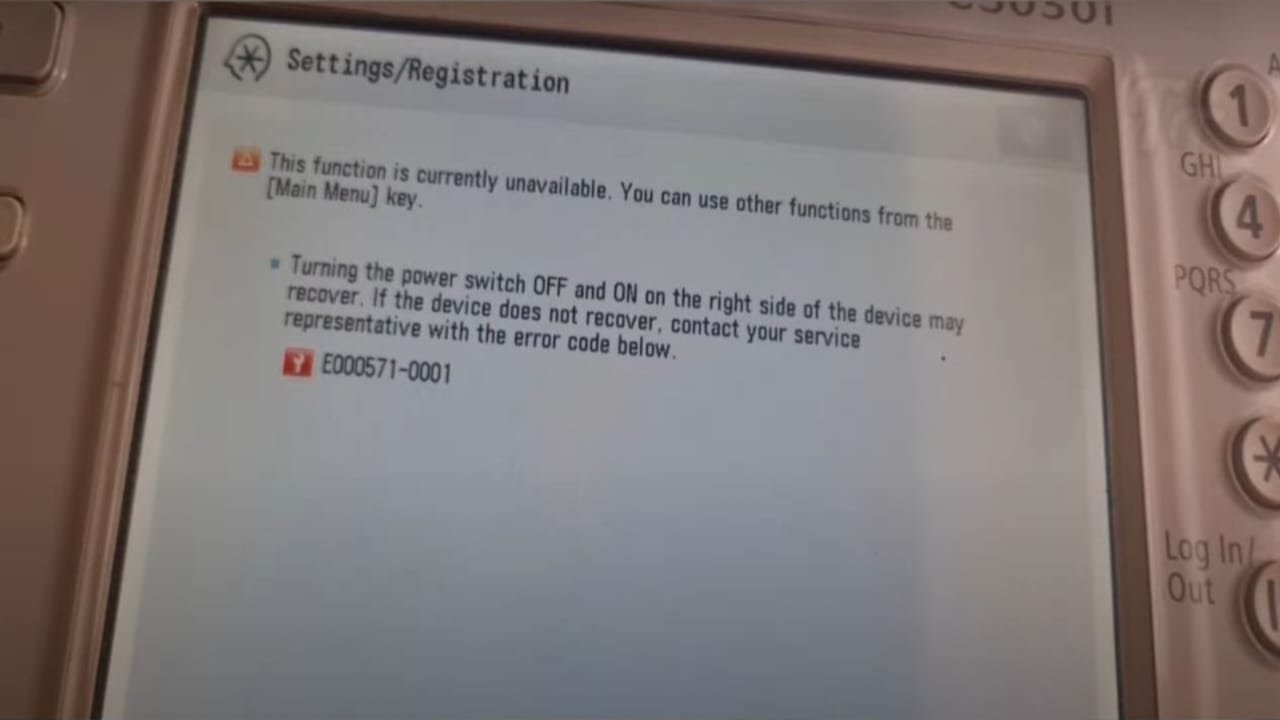 How to Clear Error 000571-0001 in Canon imageRUNNER ADVANCE C5030i Printer