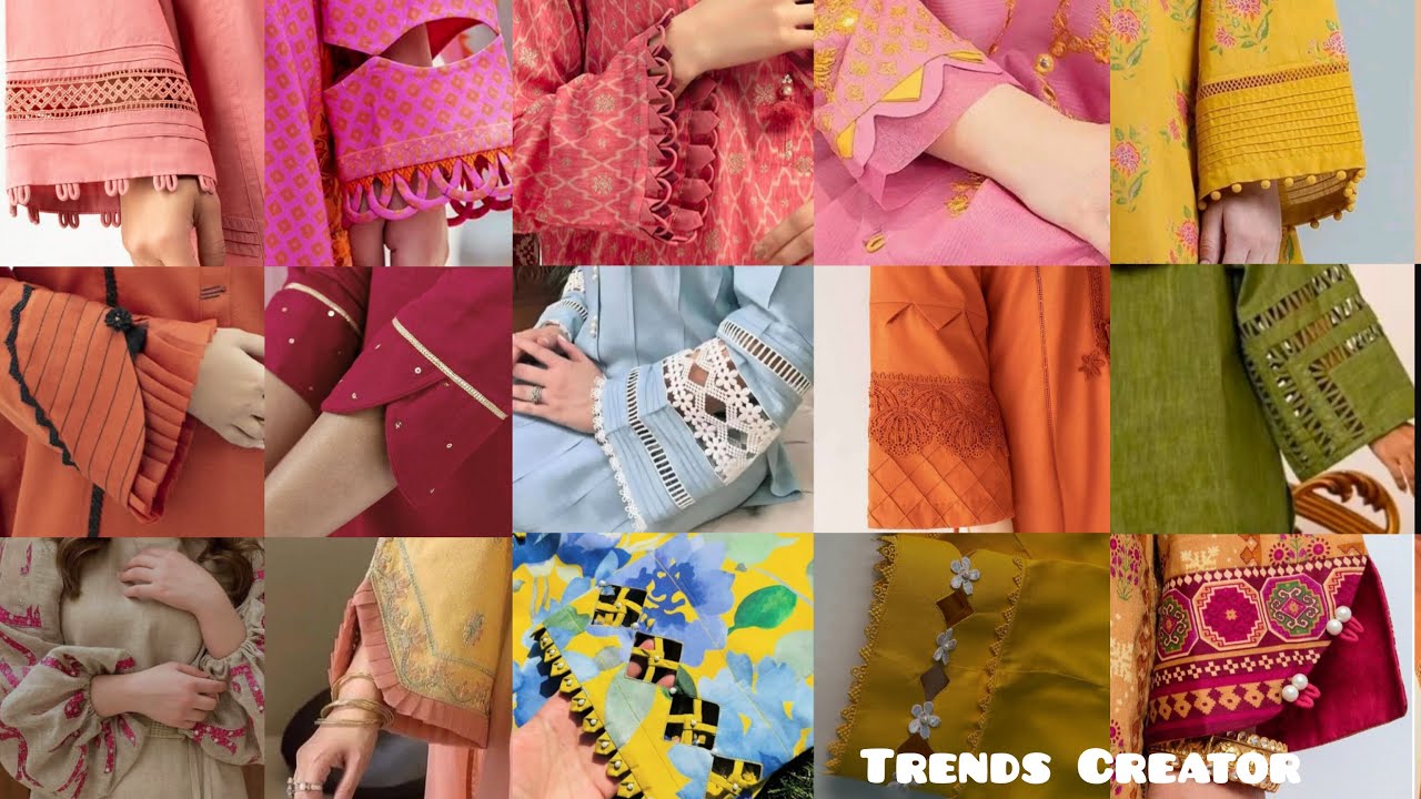 Latest  sleeves designs for summer dress| beautiful lawn sleeves design for eid suit| bazo ke design