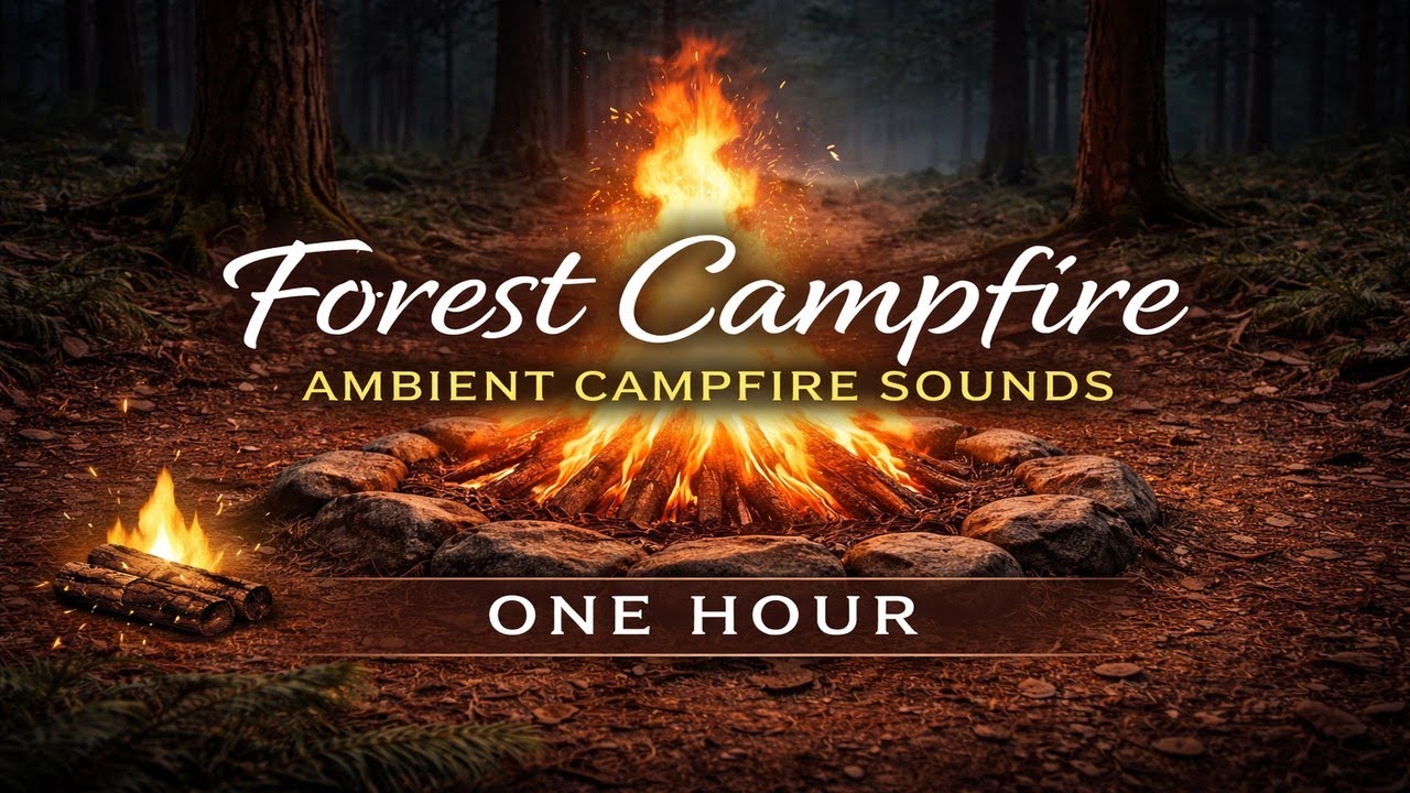 Forest Campfire | Ambient Campfire Sounds | One Hour