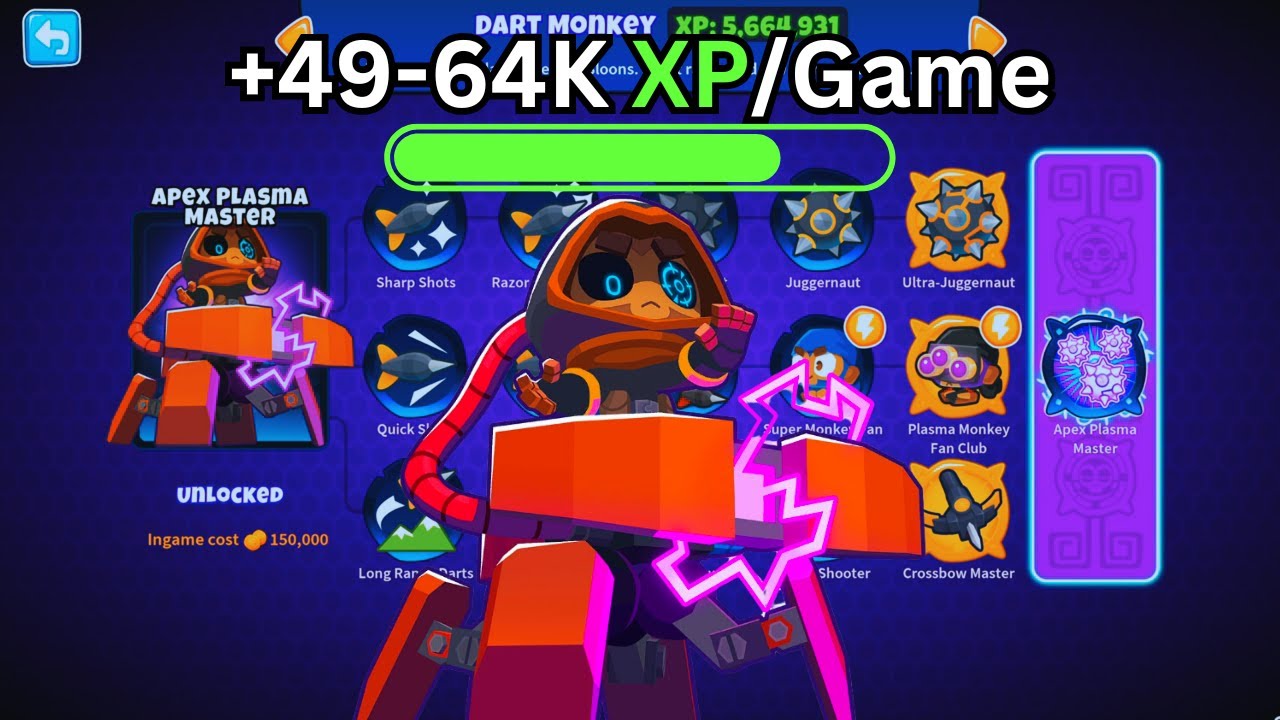 САМАЯ БЫСТРАЯ фарм-игра Dart Monkey Paragon XP (легкая и сложная) &mdash; BTD 6