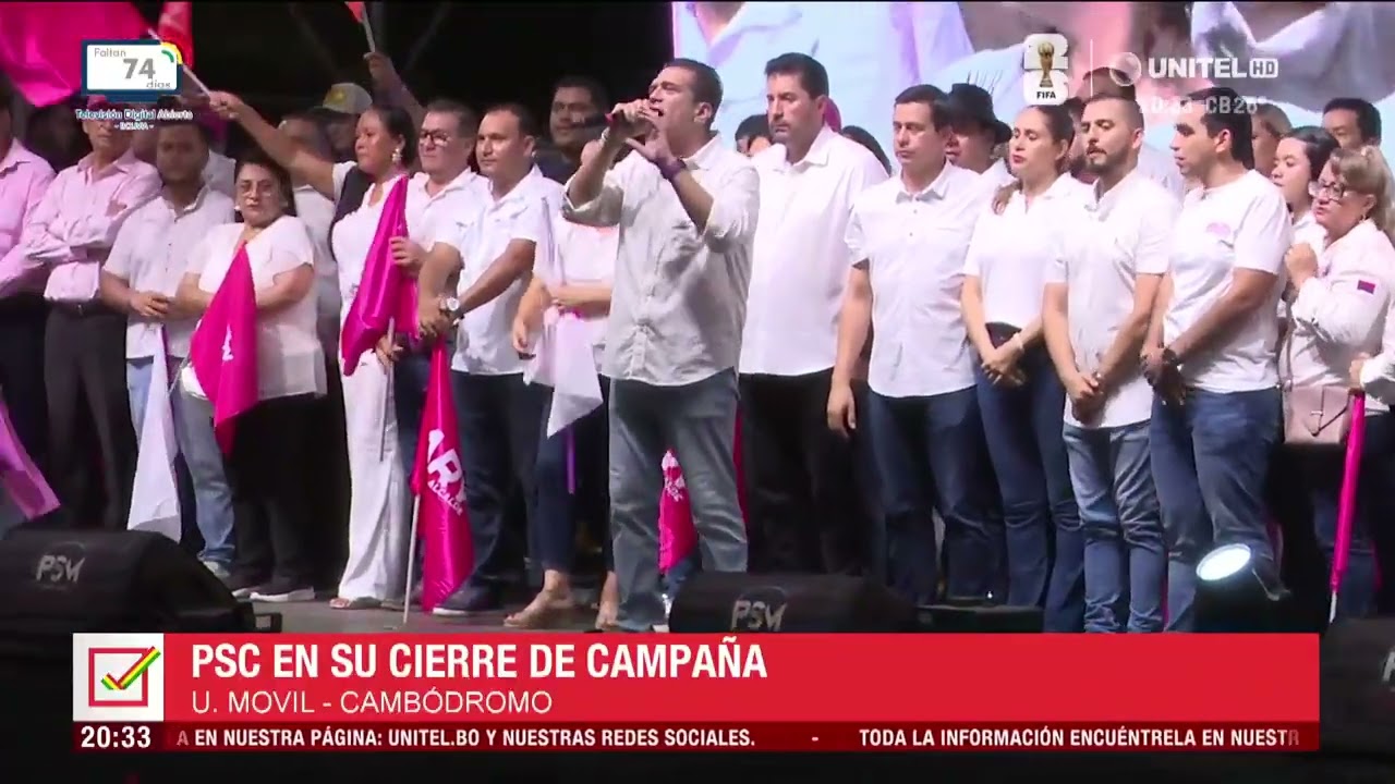 Gary Añez, candidato a la Alcaldía cruceña, cierra su campaña en el Cambódromo