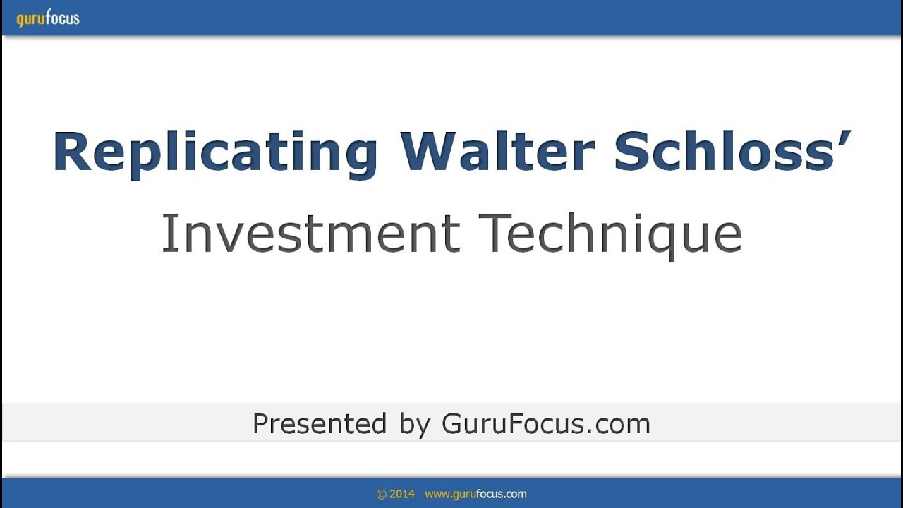 Replicating Walter Schloss' Investment Technique