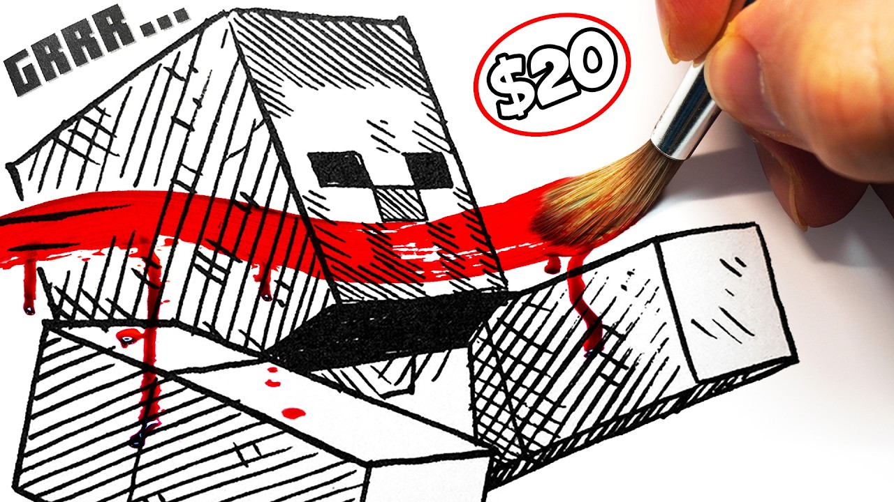 HORROR Artist Vs $20 MINECRAFT 