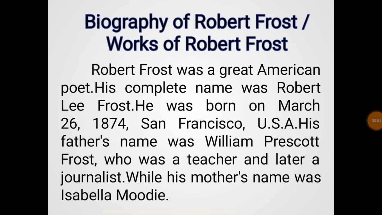 || Biography of Robert Frost/Works of Robert Frost || Learn in English || AR ENGLISH LAB ||