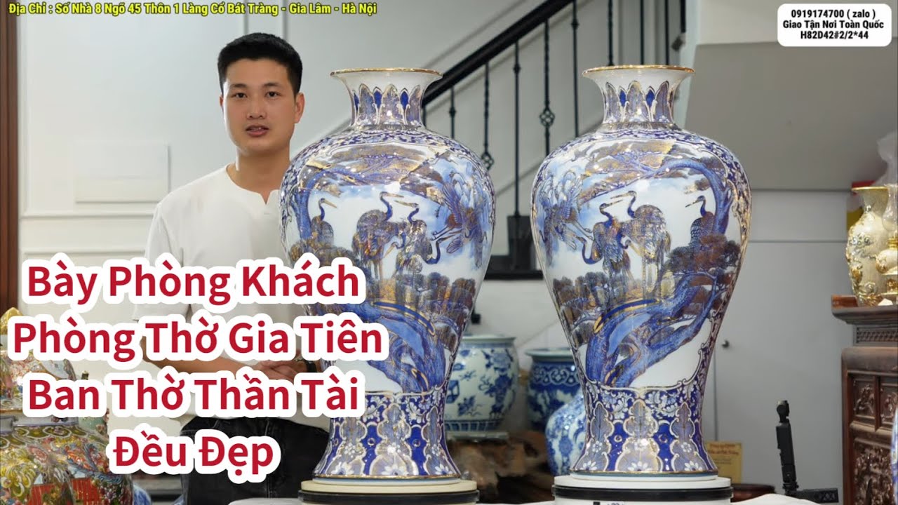 Bình Phong Thuỷ Vip - Tác Phẩm Mai Bình Phú Quý Trường Thọ #gomsucaocap #phongthuy #battrangvietnam