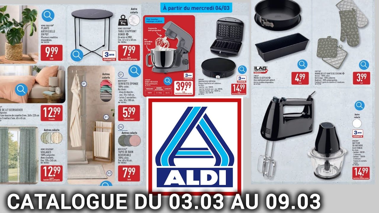 📍 Aldi Catalogue Arrivage de la Semaine 03.03 au 09.03📍Textile Décoration Cuisine 📍 #Catalogue #aldi