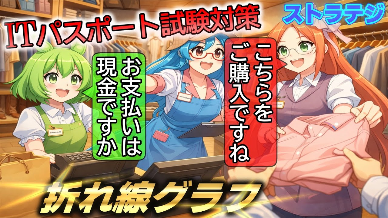 【アニメ】　ITパスポート試験対策　『折れ線グラフ』とは