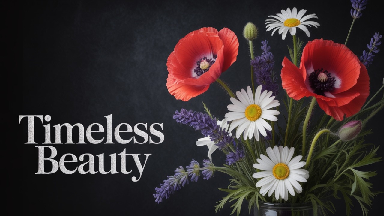 Classic Wildflowers Oil Painting | Timeless Floral Art in Ornate Gold Frame | Frame TV Art 4K