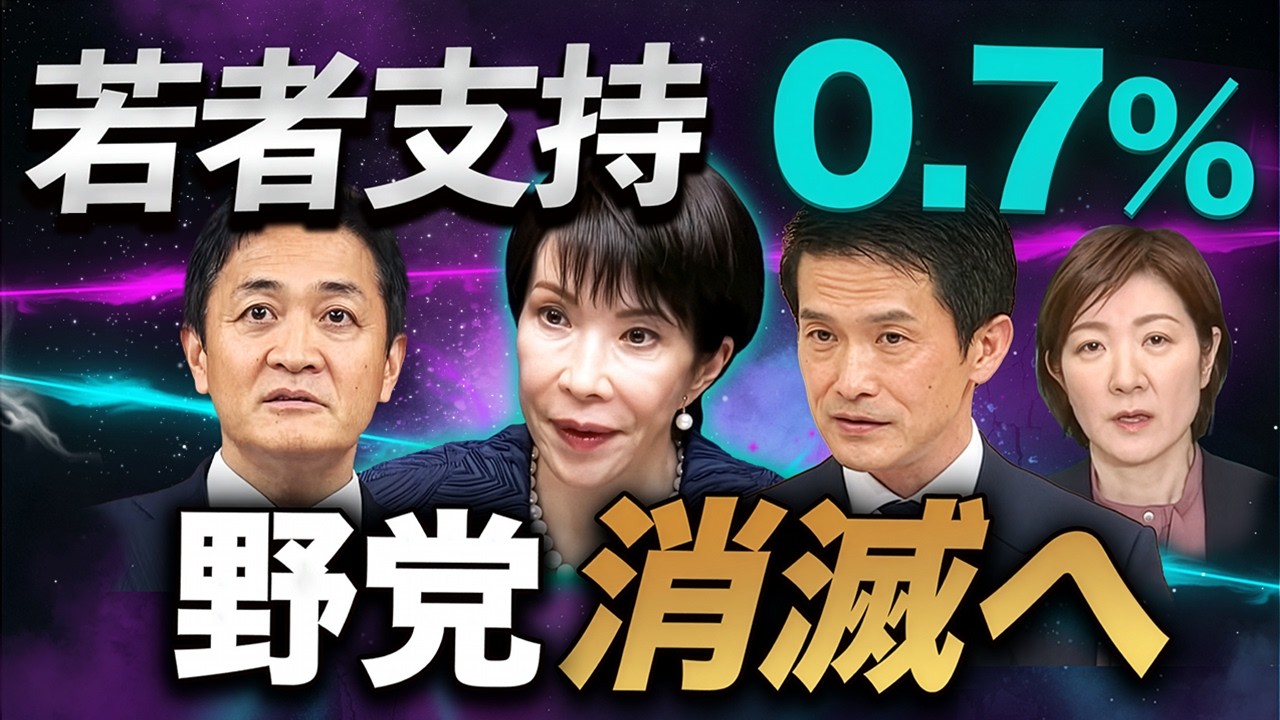 若者支持0.7%‼️中道だけじゃない…最新世論が示す“野党消滅”の現実🔥