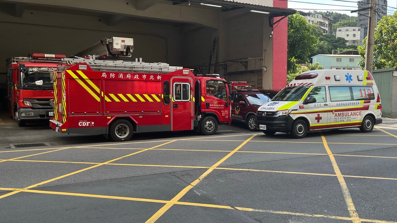 新北市政府消防局救護車救護出勤、消防車火警返隊New Taipei City Emergency Vehicles Return to Team