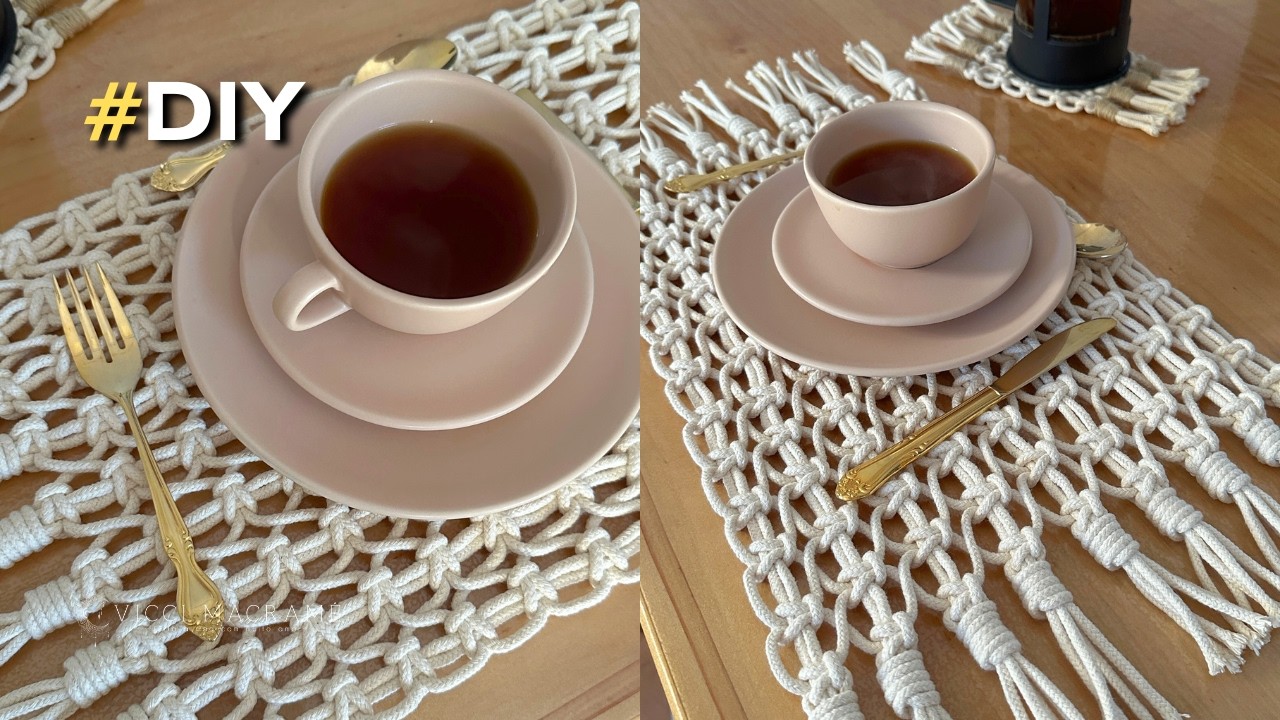 DIY SOUSPLAT de MACRAME | Faça seu jogo americano em casa