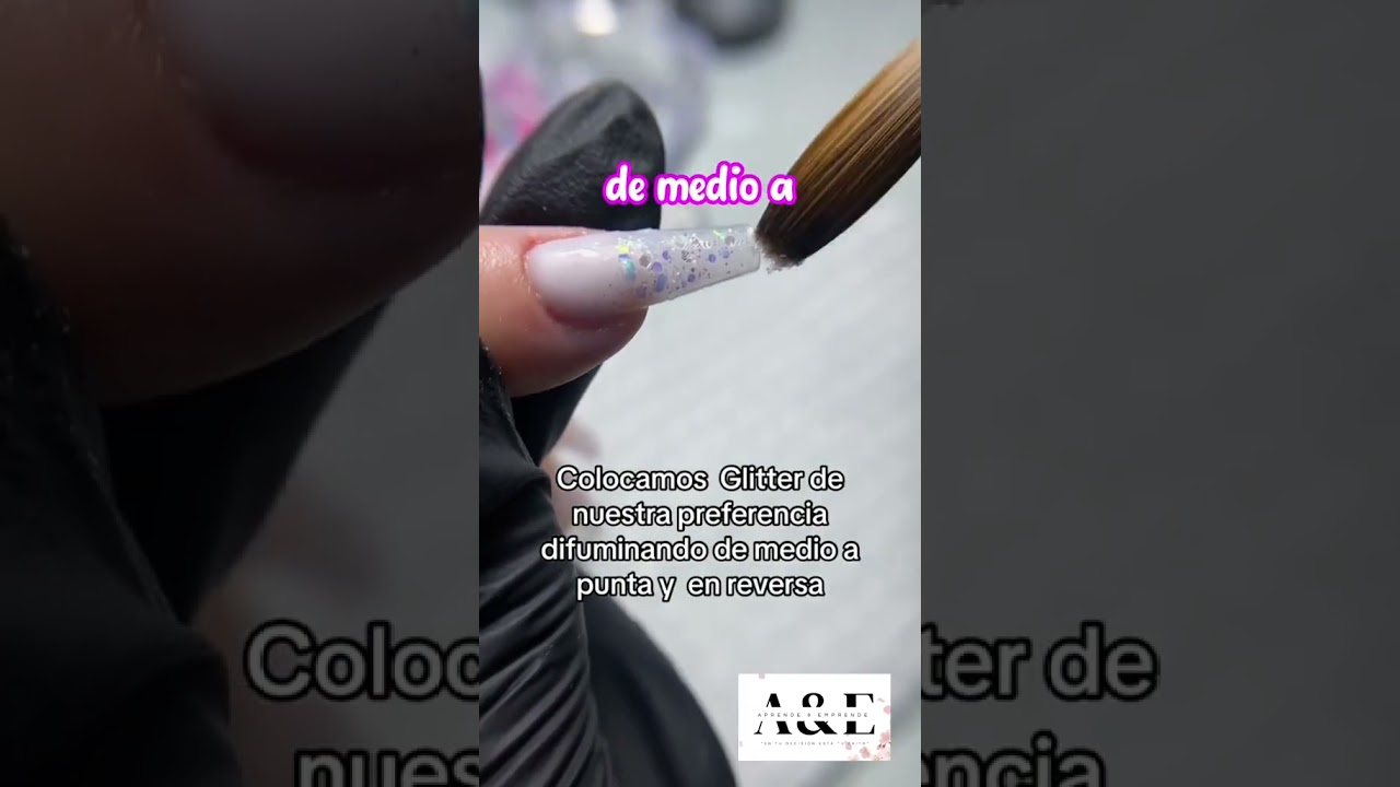 How to Do Baby Glitter Step by Step / Beginners ✨👩🏻&zwj;🎓📜💞 #nails #manicurist