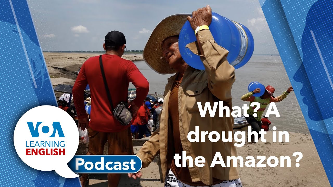 Learning English Podcast   Dry Amazon, German robot workers, Teaching Math w Chatbots, John Russell