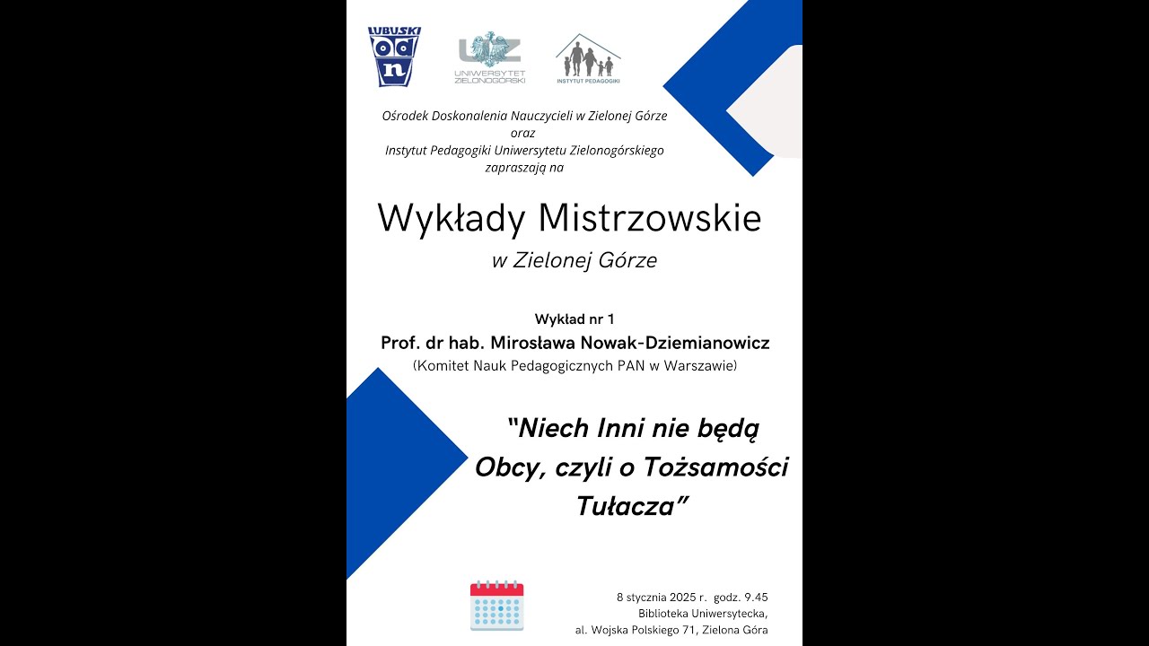 Wykłady Mistrzowskie w Zielonej Górze - Prof. dr hab. Mirosława Nowak-Dziemianowicz