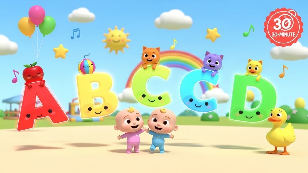 ABCD Fun 3D Cartoons for Kids | Phonics Songs & Nursery Rhymes (30 Minutes) | Learn Alphabet A–Z
