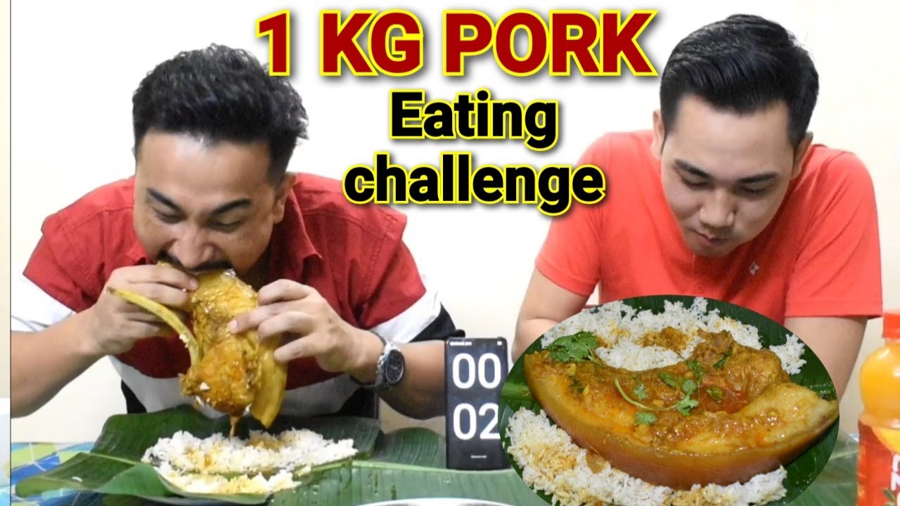 1KG  Pork curry EATING CHALLENGE Manipuri || Oksa Kg 1 chaba hanba thuba tanaba manipuri