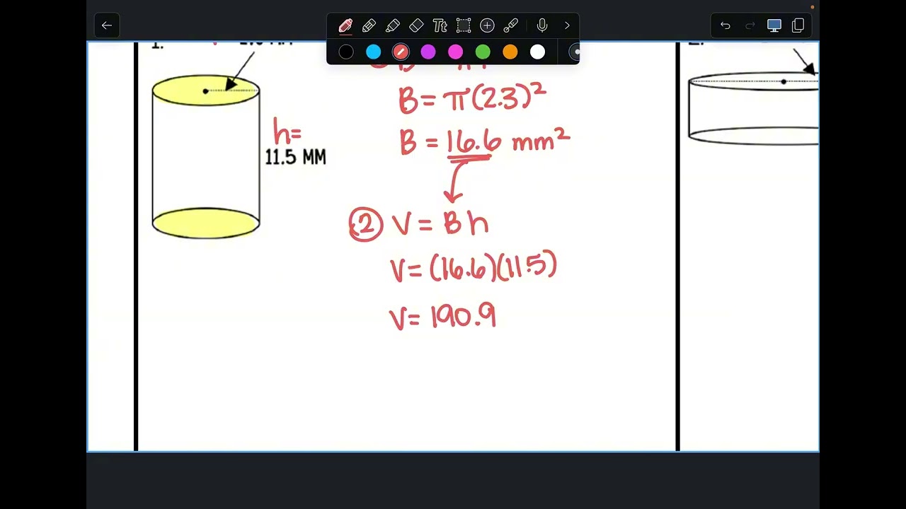 Volume of Cylinders 