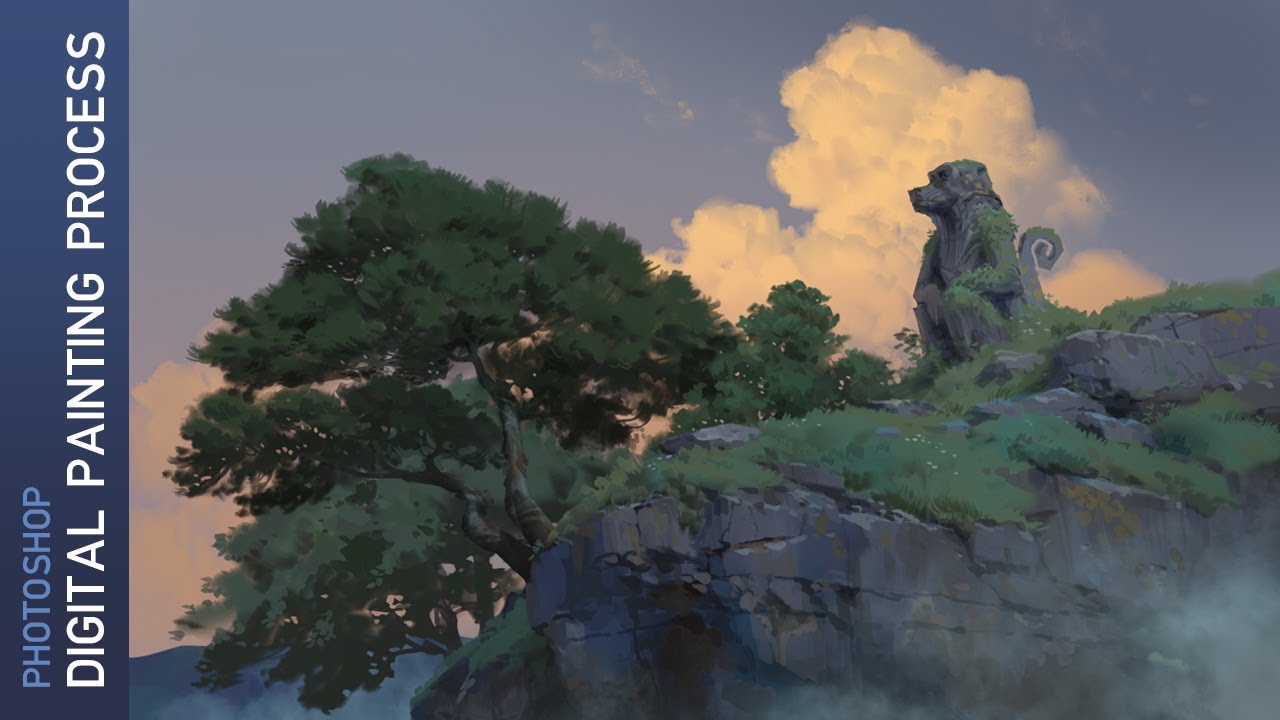 Painting an anime background