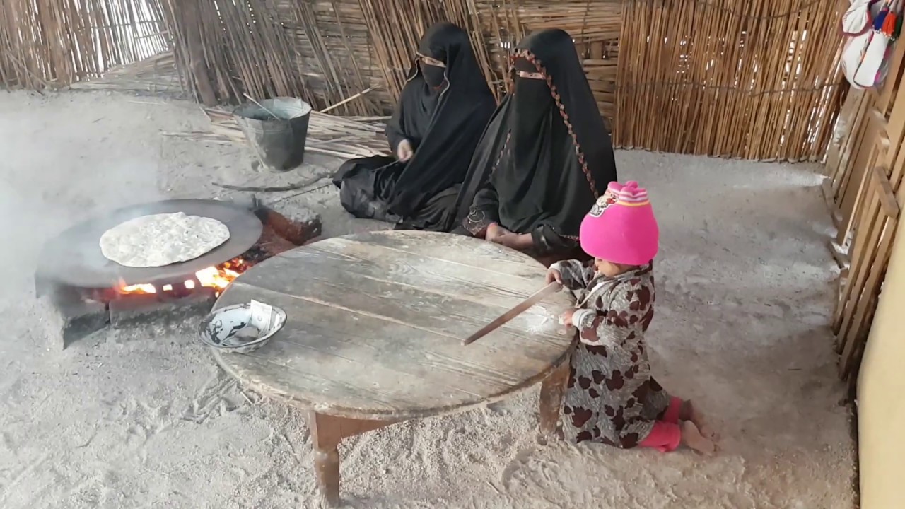 Bread baking in a bedouin village. Hurghada, Egypt