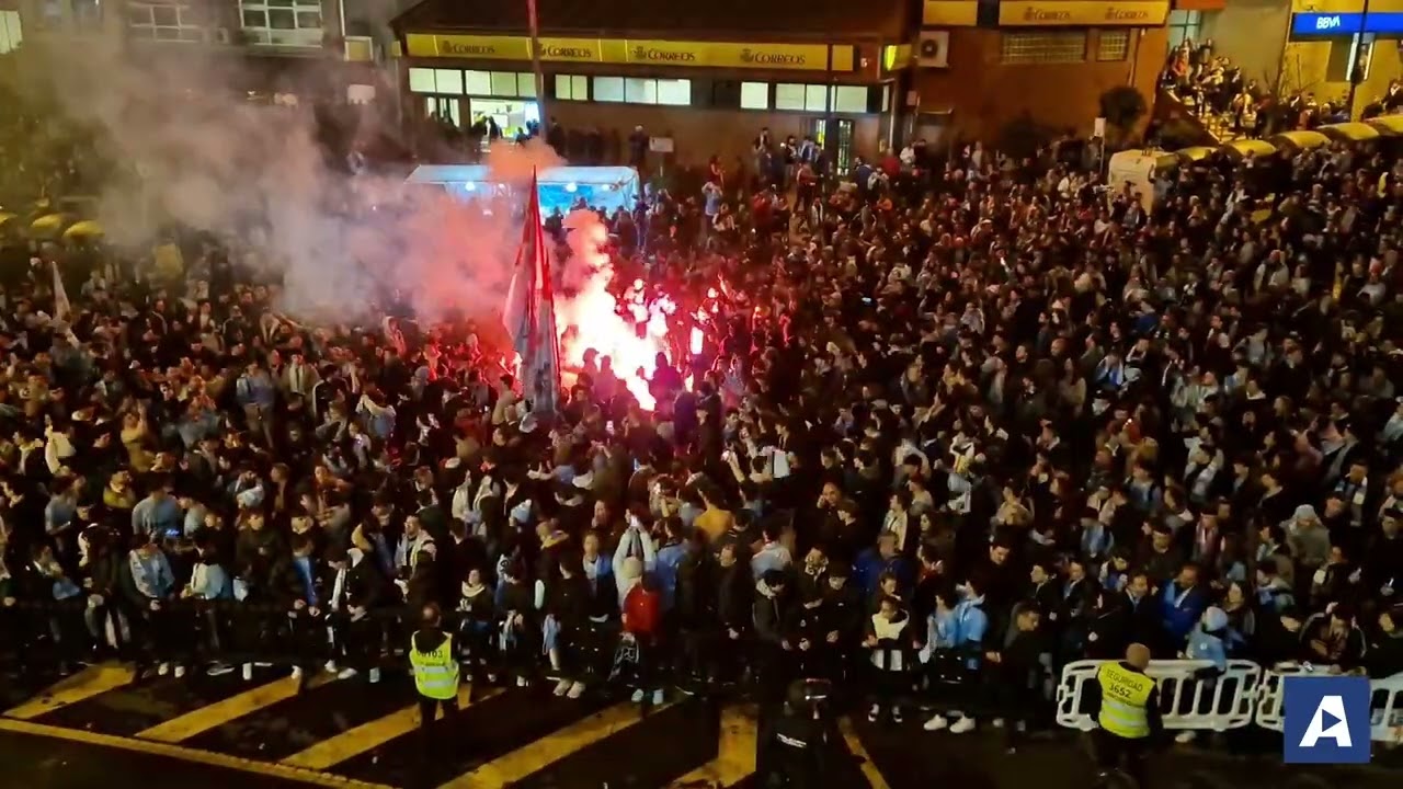 Así recibió la afición al Celta en Balaídos antes del partido de Copa ante la Real Sociedad