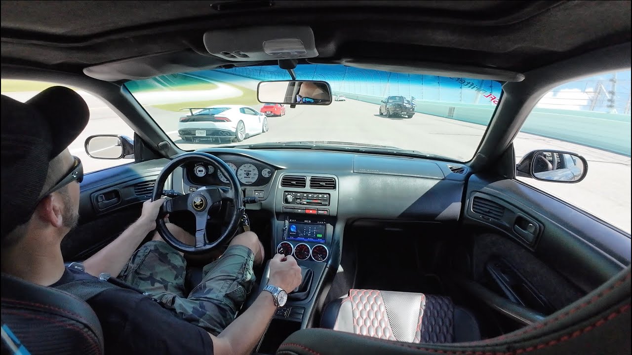 Supercharged V8 Nissan 240sx Hot Laps at Homestead Speedway - Vh45de