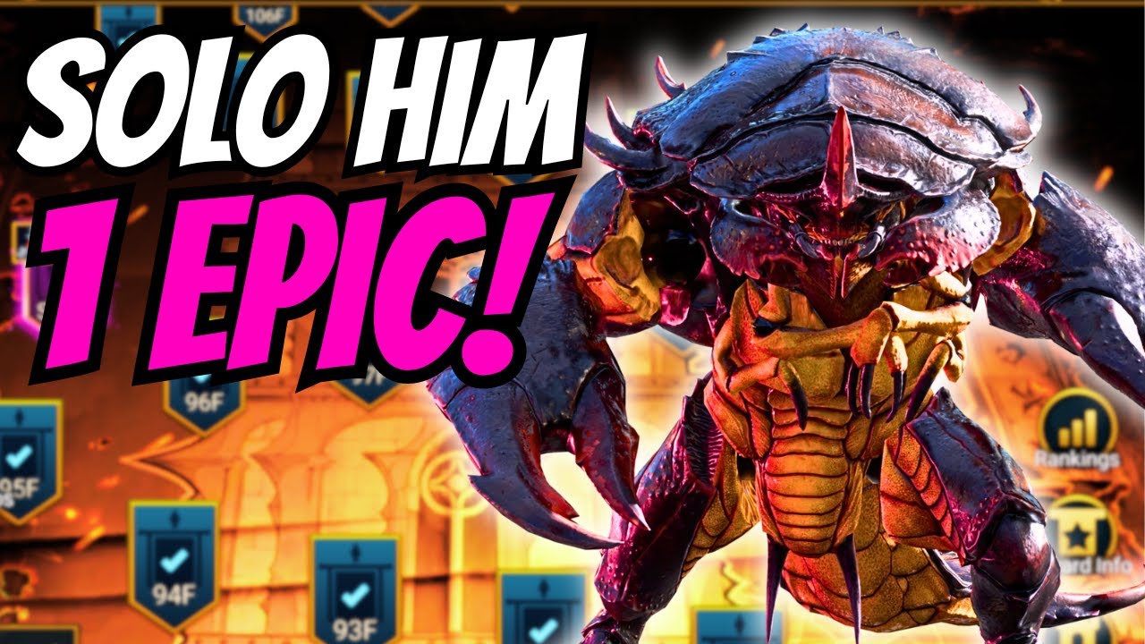 F2P DOOM TOWER HARD 100 SCARAB KING WITH 1 EPIC FULL AUTO | RAID: SHADOW LEGENDS