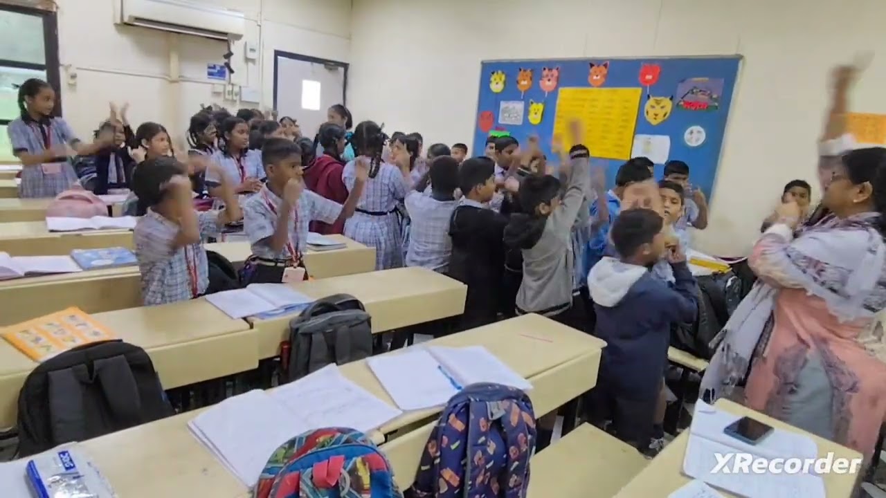 Std. 5th, Tenses song, singing with class teachers