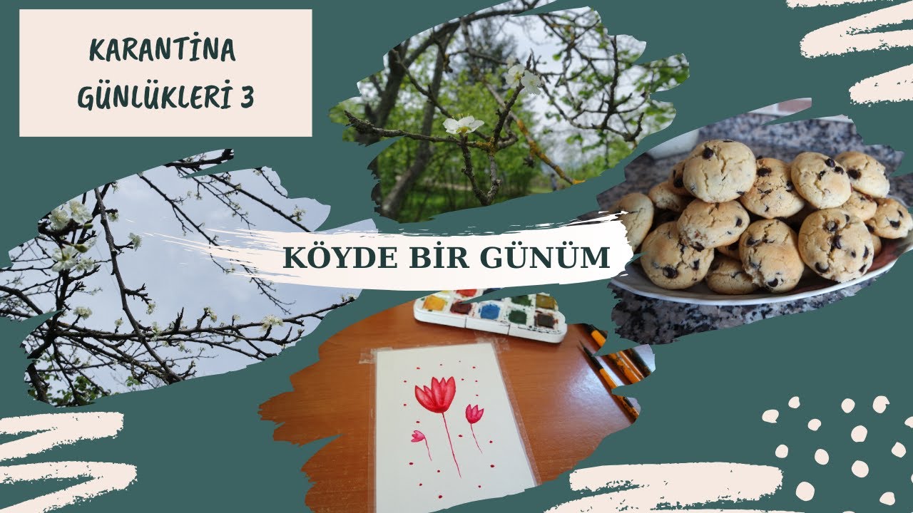 Karantina Günlükleri 3 | Köyde Bir Günüm | Nefis Çikolatalı Kurabiye Tarifim | 100 Gün 100 Suluboya