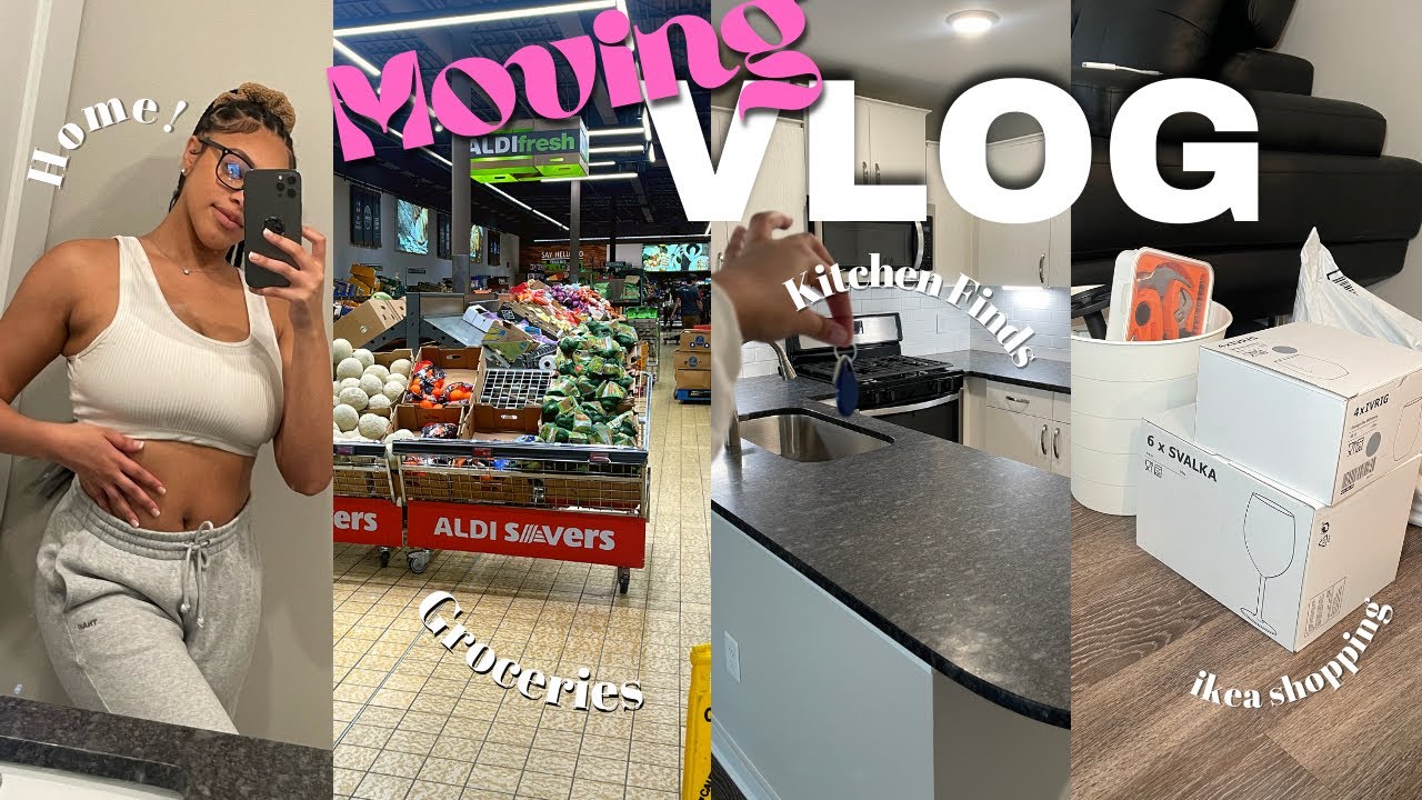 VLOG: MOVING INTO MY NEW APARTMENT+ GROCERY SHOPPING+ AMAZON PACKAGES+IKEA+MORE