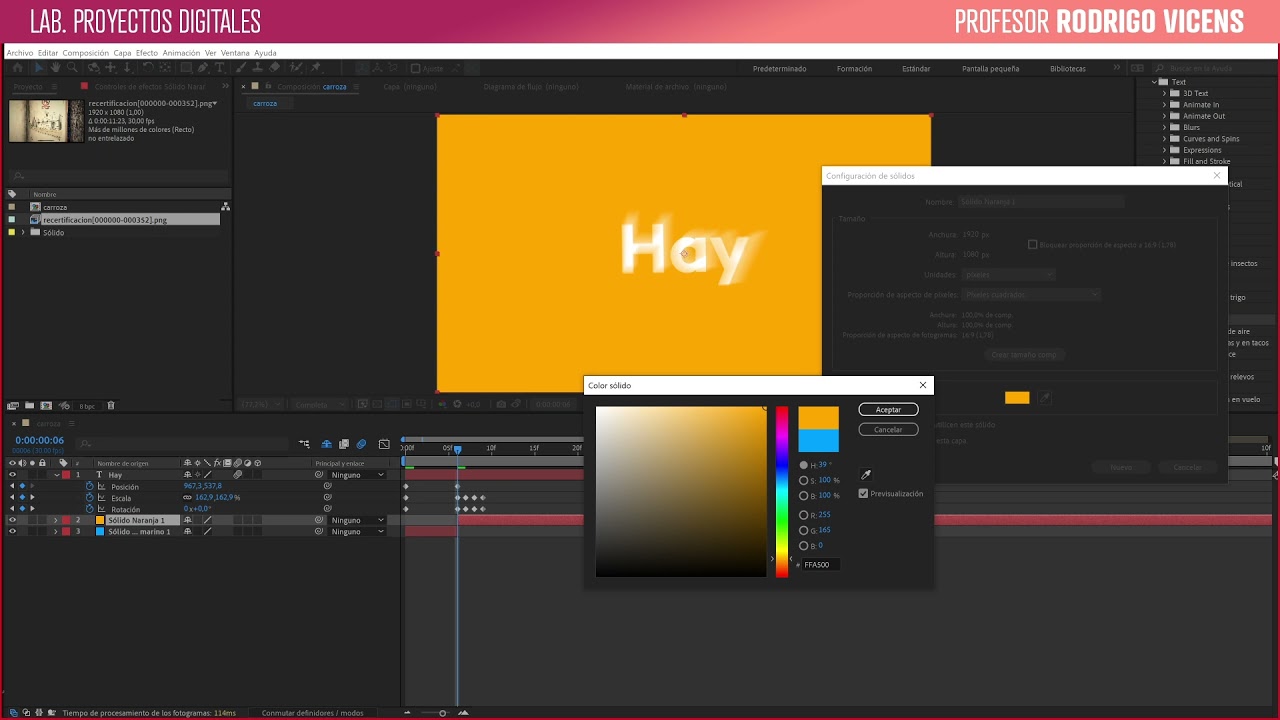 After Effects   Animación Simple de texto