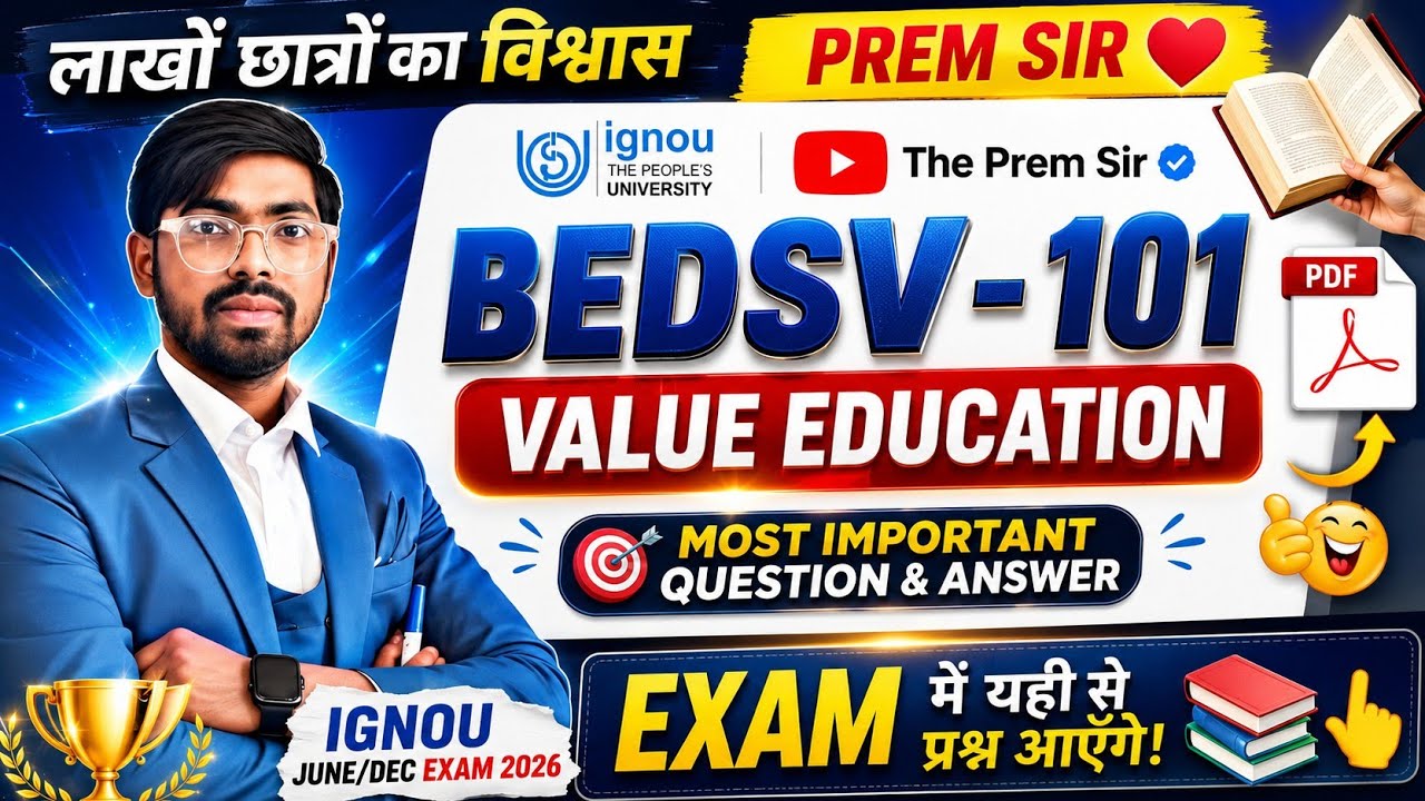 BEDSV 101 | Value Education | Bedsv 101 Most Important Question and Answer | By Prem Sir