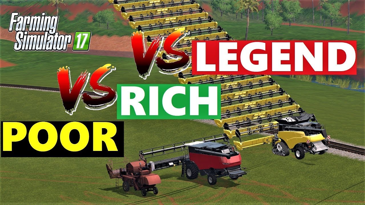 Farming Simulator 17 : POOR vs RICH vs LEGEND  Barley Harvesting !!