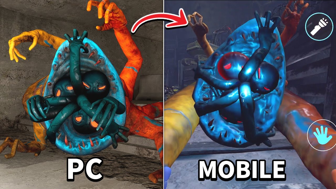 Poppy Playtime Chapter 4 Mobile Doey Boss Fight - Mobile vs PC (Comparison)