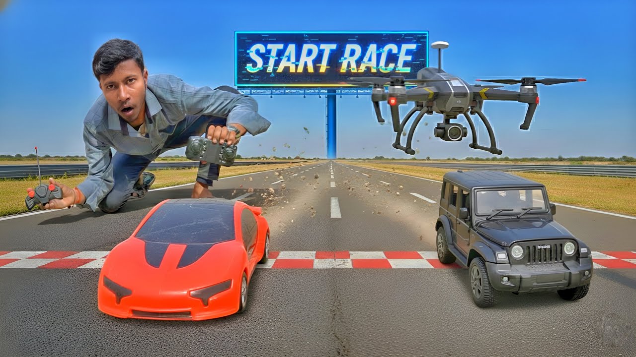Drone vs Rc Car power test किसमे कितना दम है 😮