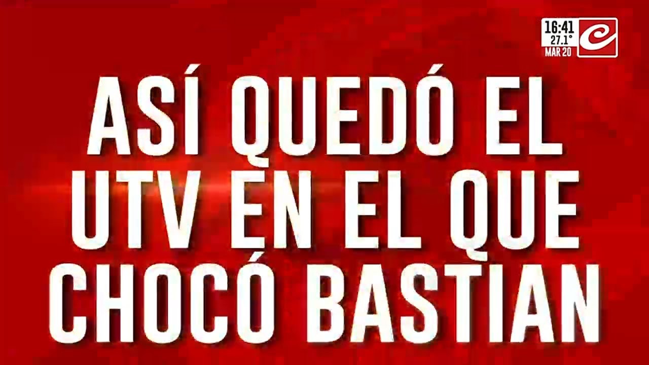 Así quedó el UTV en el que chocó Bastian