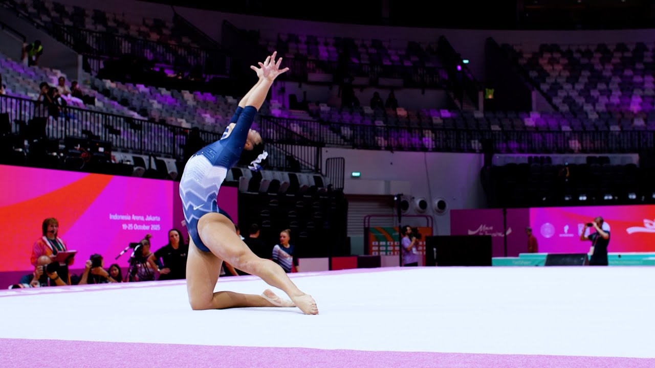 Leanne Wong (USA) - FX - Podium Training - 2025 World Championships Jakarta