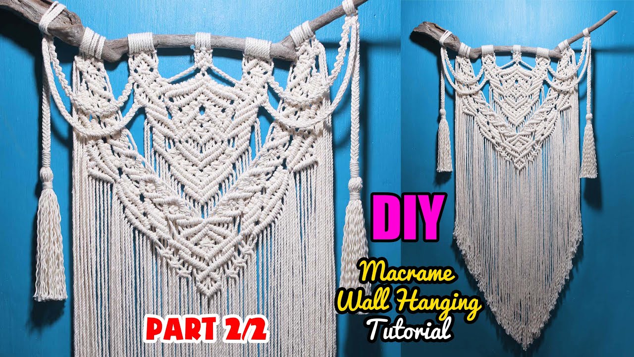 DIY Large Driftwood Macrame Wall Hanging | Tutorial Boho style Free pattern by LIT decor (Part 2/2)