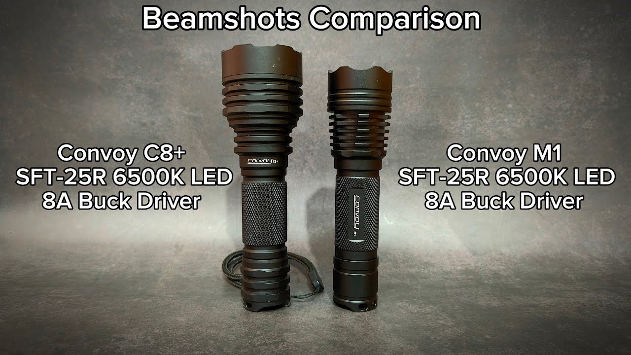 Beamshots Comparison - Convoy C8+ SFT-25R 8A vs Convoy M1 SFT-25R 8A