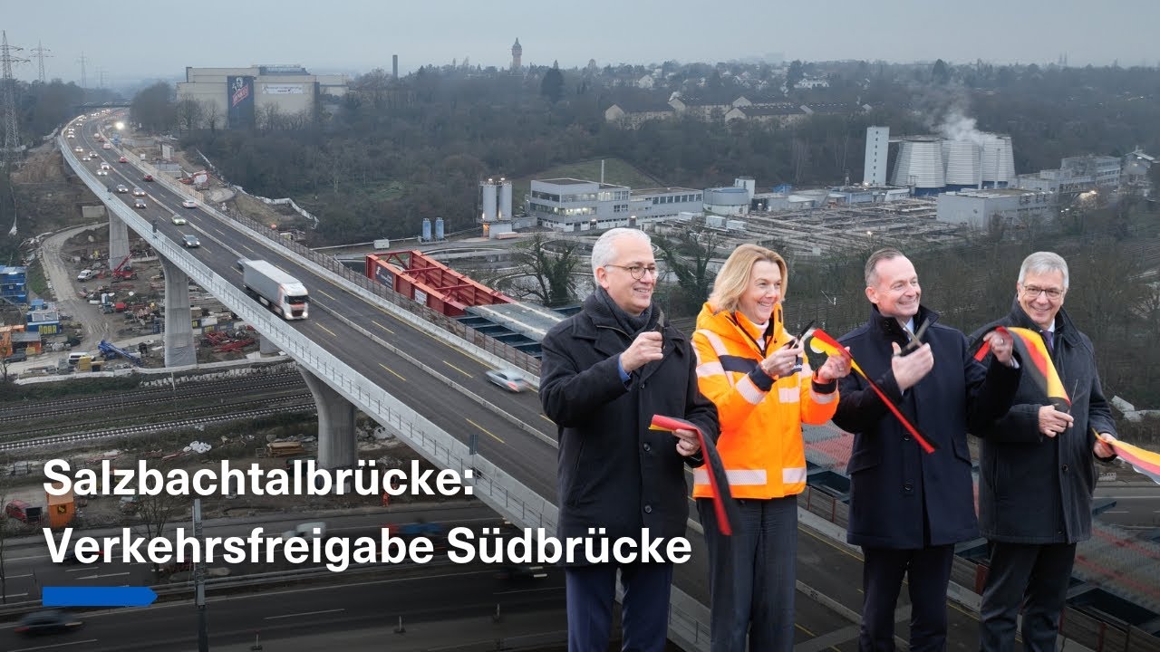 Salzbachtalbrücke: Verkehrsfreigabe + Bauarbeiten im Zeitraffer [A66] | Autobahn GmbH