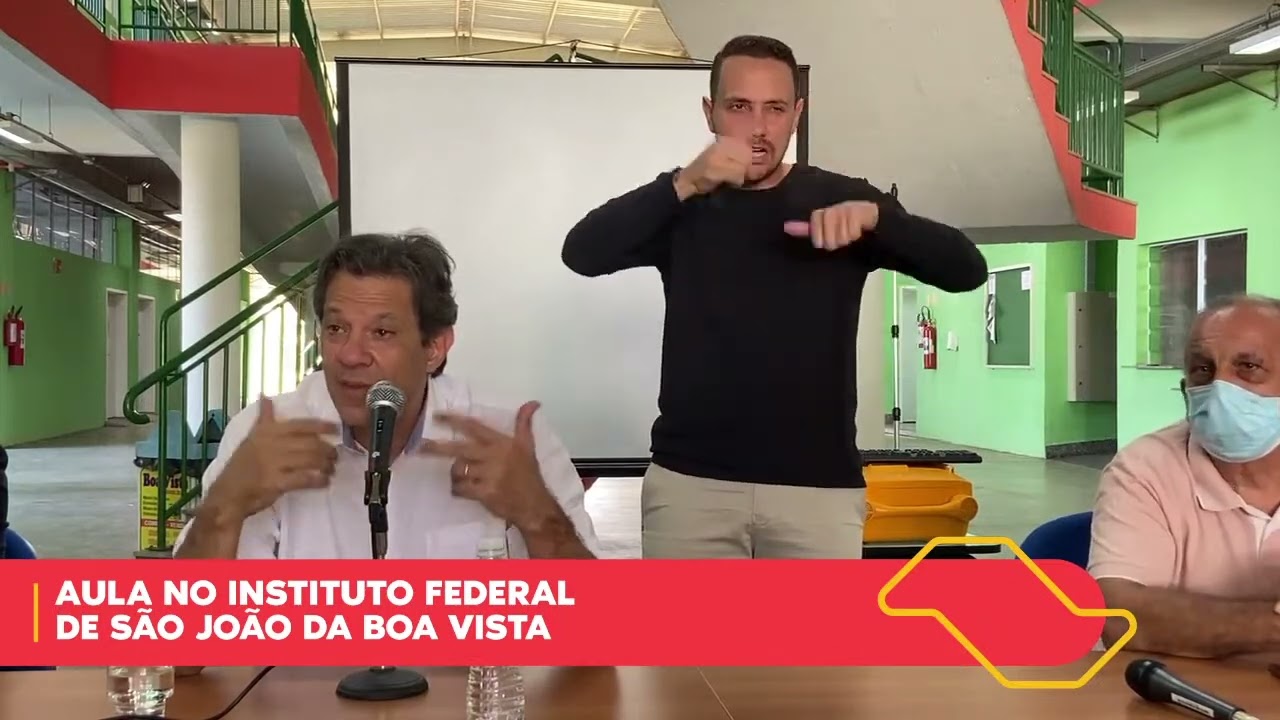 Aula de Haddad no Instituto Federal de São João da Boa Vista