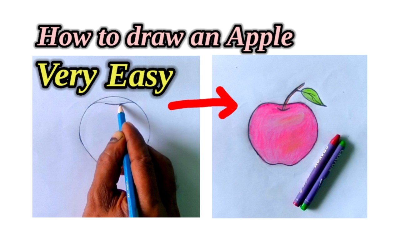 ​How to Draw an Apple Step by Step | very easy Apple Drawing Tutorial🍎🎨