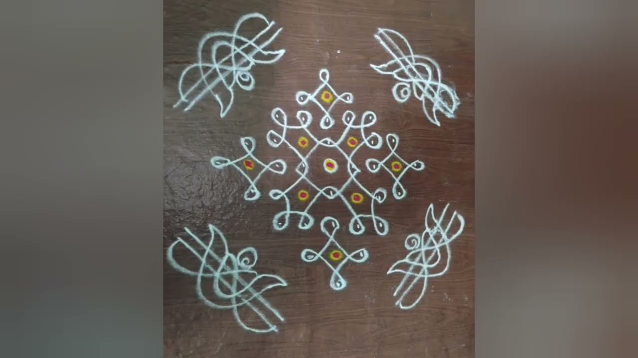 9*1 simple and easy melikala muggulu with side border #rangolidesigns  #likeandsubscribe 