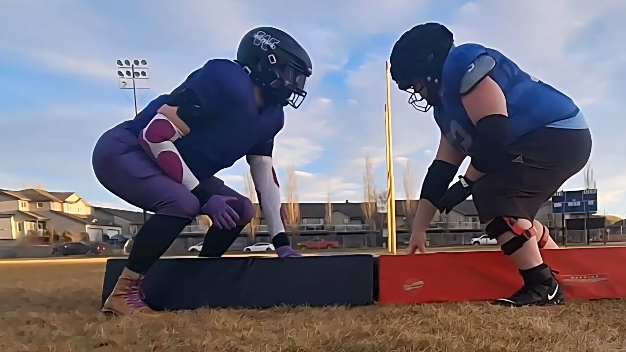 Offensive Line development with little bro: my VICIS was staring doing gear technician saying Do it!