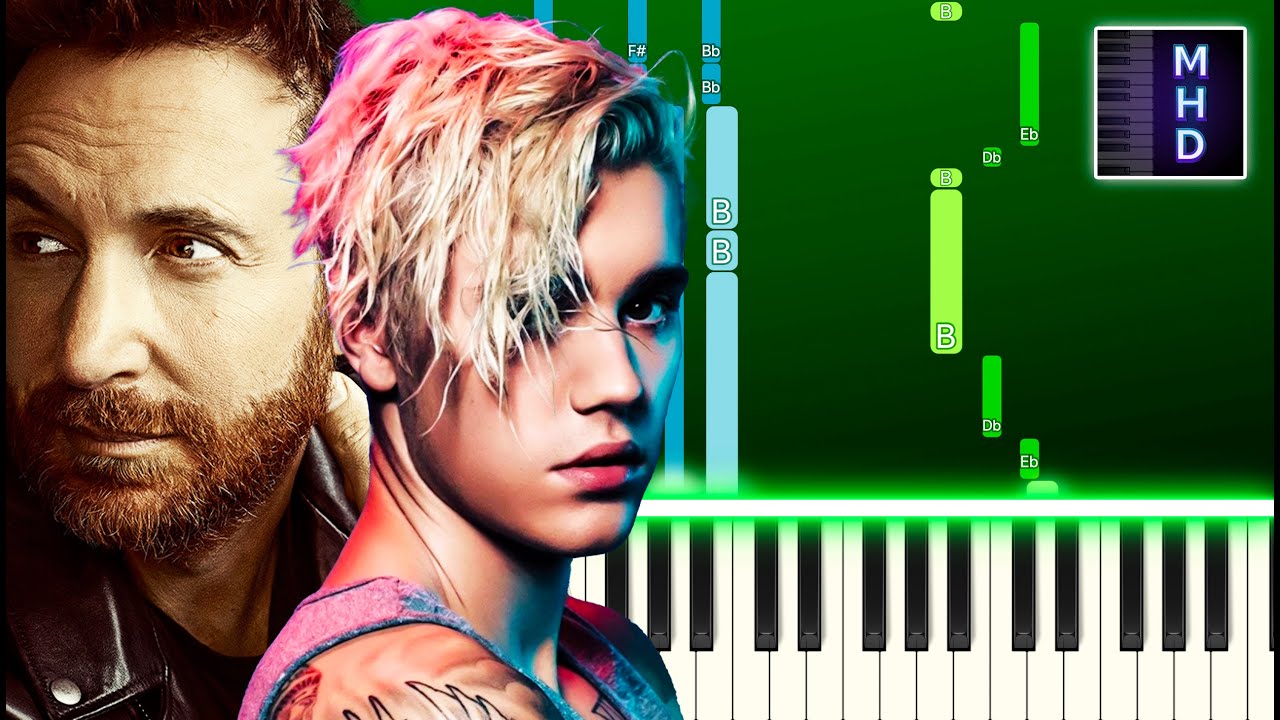 David Guetta ft Justin Bieber - 2U (Piano Tutorial Easy)