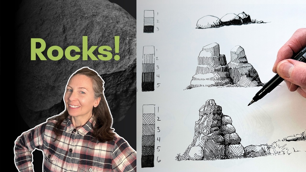 How to Render Rocks with Pen and Ink | Style Tutorial